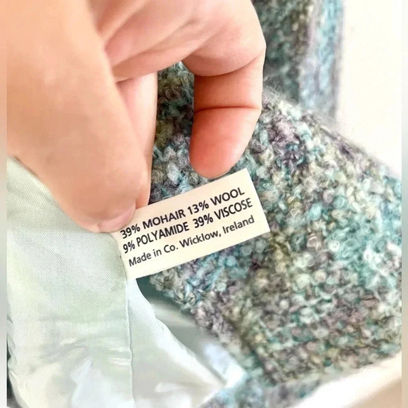 Donegal Design Irish Mohair & Wool Blue Multicolor Button Front Jacket Sz Small - Picture 14 of 14